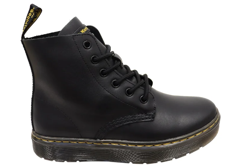 Durable boots for men with anti-slip rubber sole-Dr Martens Thurston Chukka Leather Lace Up Comfortable Unisex Boots