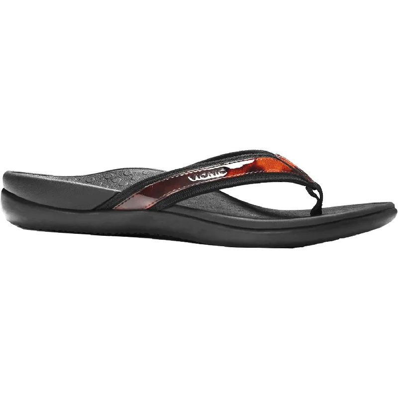 sandals for all-day wear with comfortable footbedWomen's Vionic Tide II Tortoise Black Leather