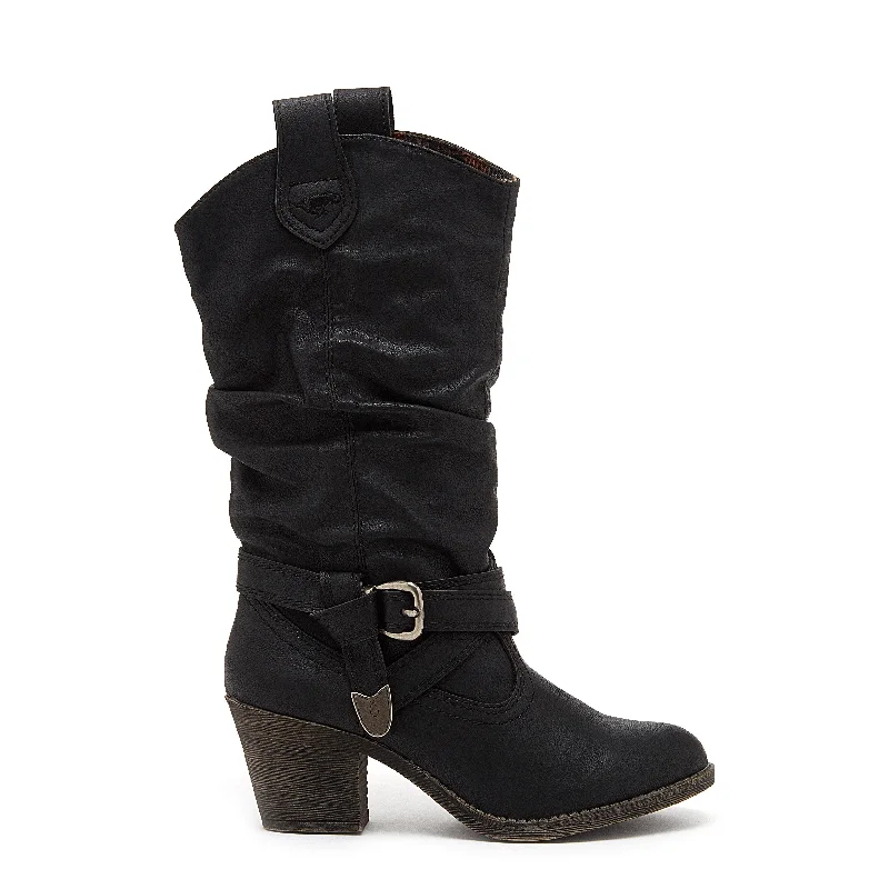 Trendy ankle boots for women with animal print-Sidestep Black Western Boot