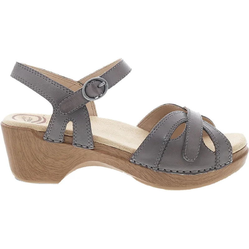 sandals with heel support for better fitWomen's Dansko Season Stone Burnished Calf Leather