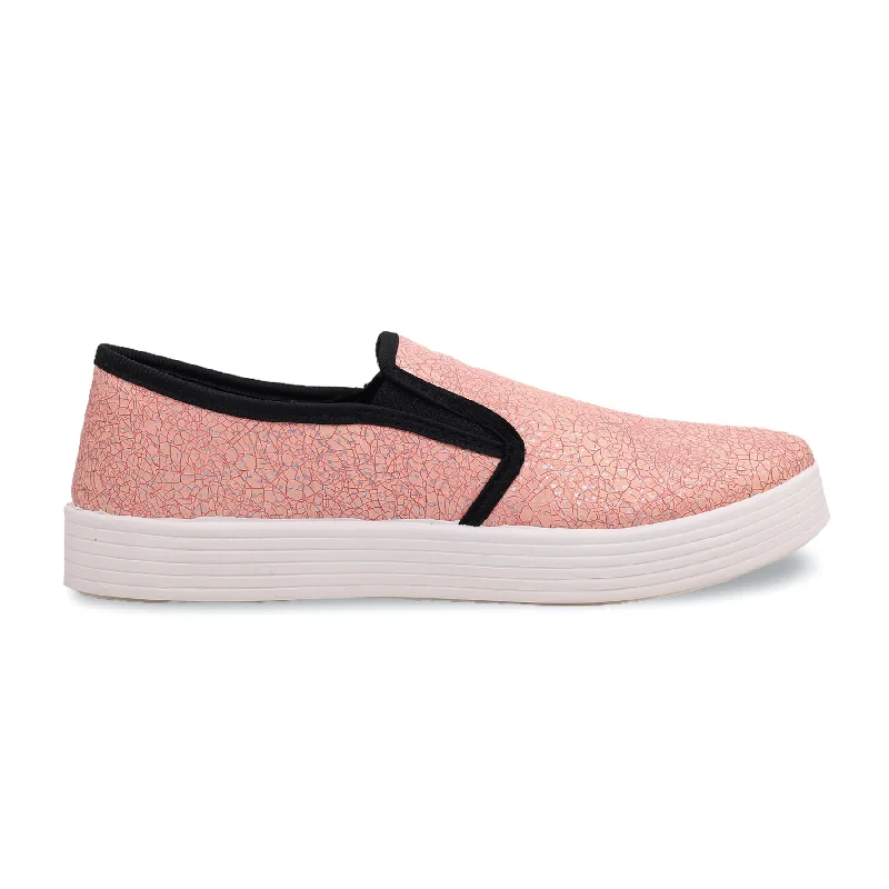 athletic shoes for women with shock-absorbing midsole for comfort-Athletic shoes for casual trainingPink Slip On Sneaker AT9093