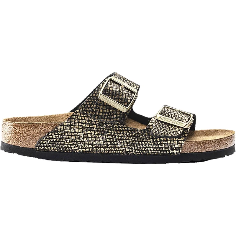 sandals with open-toe design for breathabilityWomen's Birkenstock Arizona Python Black Microfiber