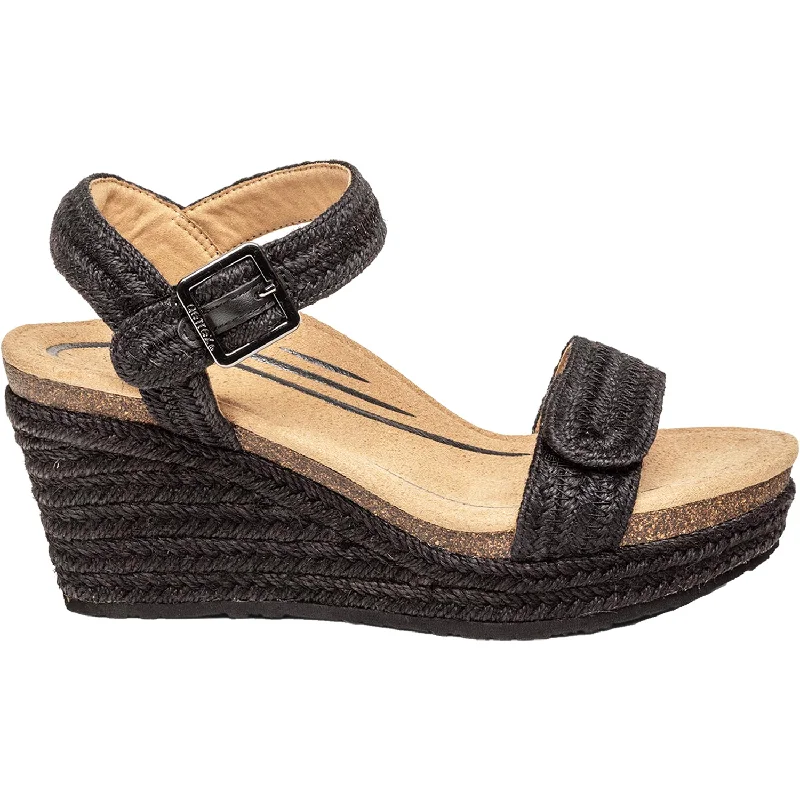 sandals with trendy woven design for added textureWomen's Aetrex Sydney Black Jute