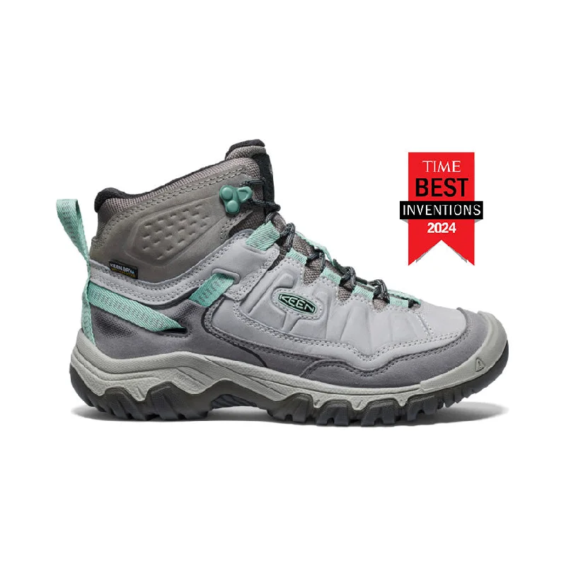 Comfortable outdoor boots for women with weatherproof lining-Women's Targhee IV Waterproof Hiking Boot  |  Alloy/Granite Green