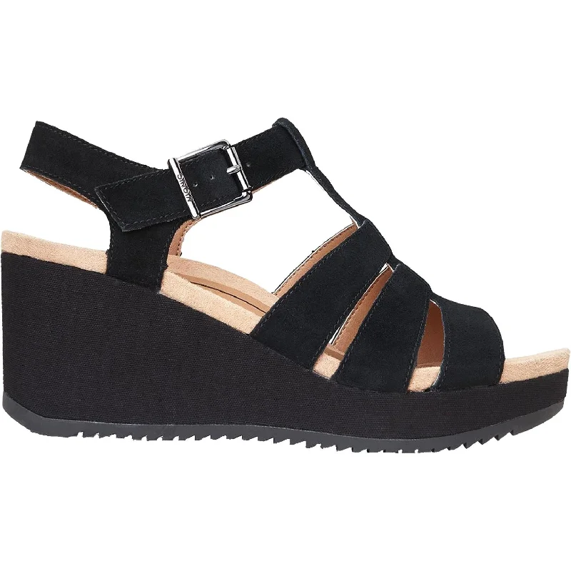 sandals with comfortable padded straps for walkingWomen's Vionic Tawny Black Suede