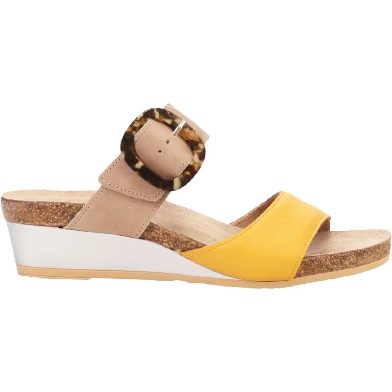 slip-resistant sandals for safe walkingWomen's Naot Kingdom Marigold/Khaki Beige Leather