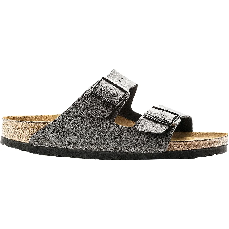 sandals with durable straps for extended wearWomen's Birkenstock Arizona Anthracite Pull Up Birko-Flor