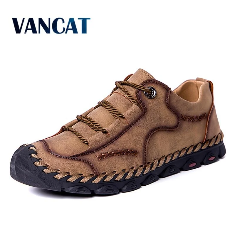 Flats with trendy colors like metallics and pastels-Flats for formal occasions-Vancat 2019 Spring Casual Shoes Men Fashion Loafers Men Casual Driving Shoes Soft Moccasins Flats Slip on Footwear Men Big Size