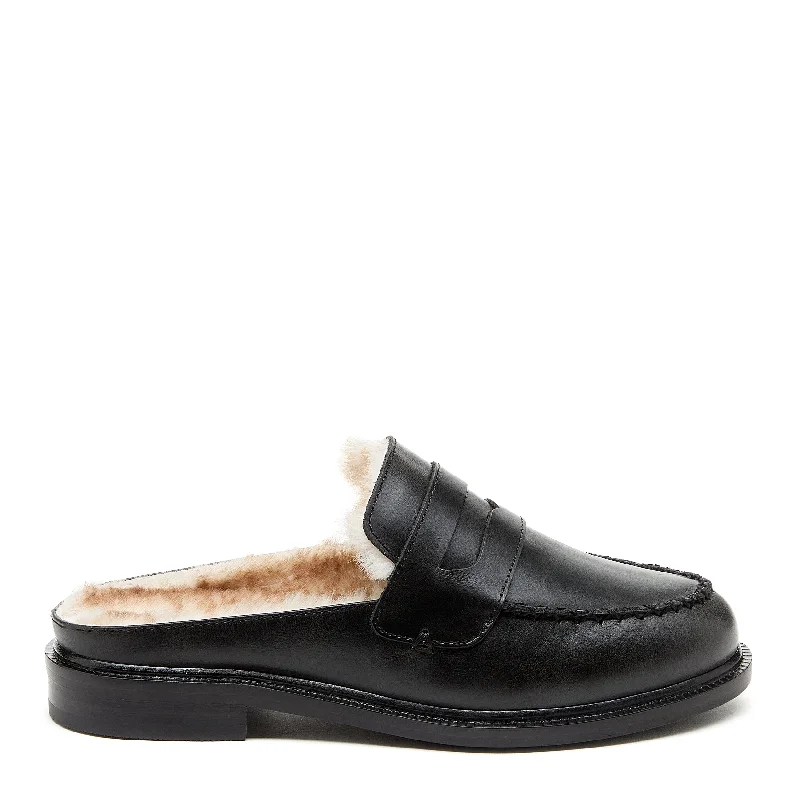 loafers for smart-casual dress codeLoafers with VentilationLock Black Faux Fur Loafer Mules