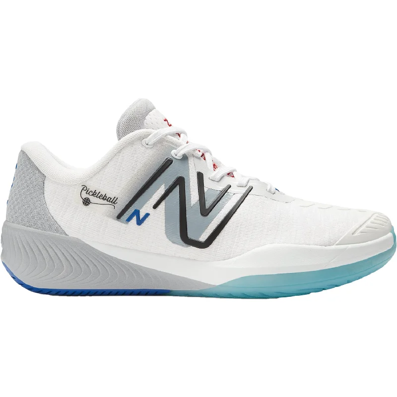 athletic shoes for women with breathable mesh for ventilation-Athletic shoes for long-term comfortMen's New Balance FuelCell MCH996PB White/Grey/Team Royal - Pickleball/Court Mesh