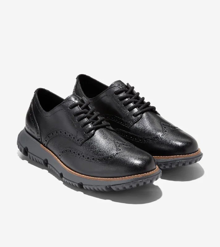 Oxford shoes with trendy finishes for fashionistas -Oxfords Work TripCole Haan 4.ZEROGRAND Wingtip Winter Oxfords