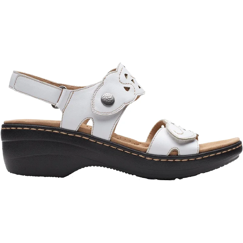 sandals with sturdy soles for outdoor activitiesWomen's Clarks Merliah Dove White Leather