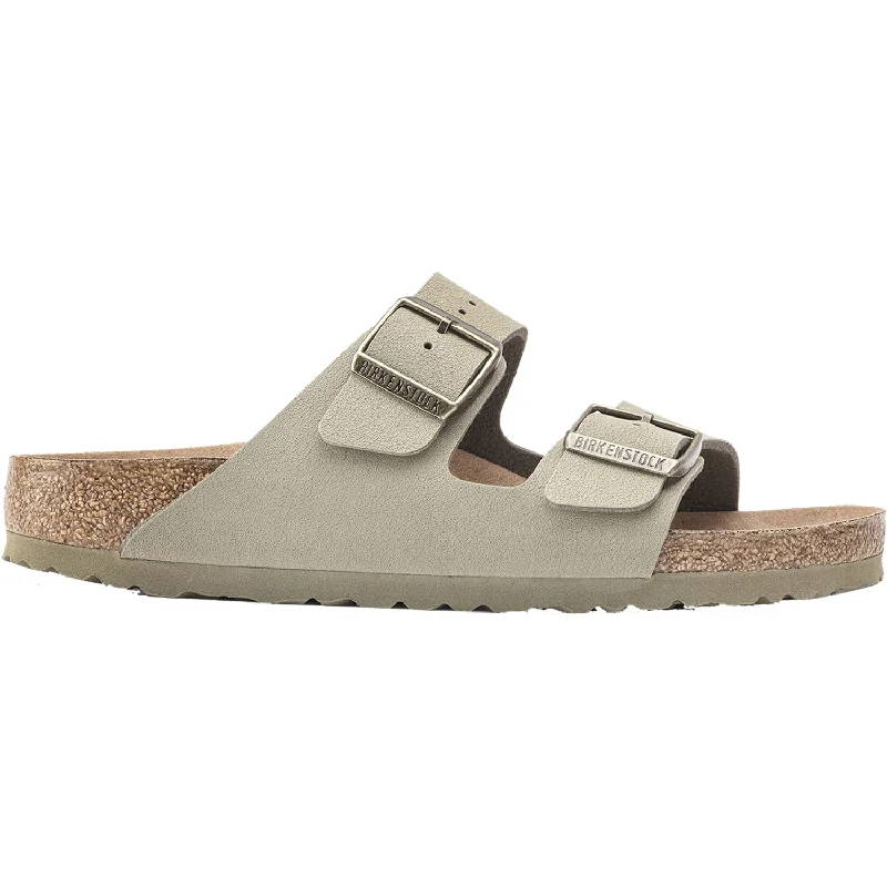 sandals for casual strolls with flexible solesWomen's Birkenstock Arizona Vegan Faded Khaki Birkibuc