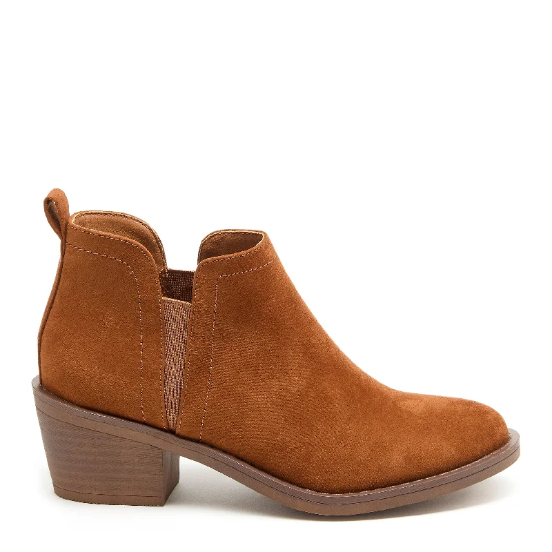 Comfortable slip-on boots for men with elasticized sides-York Cognac Bootie