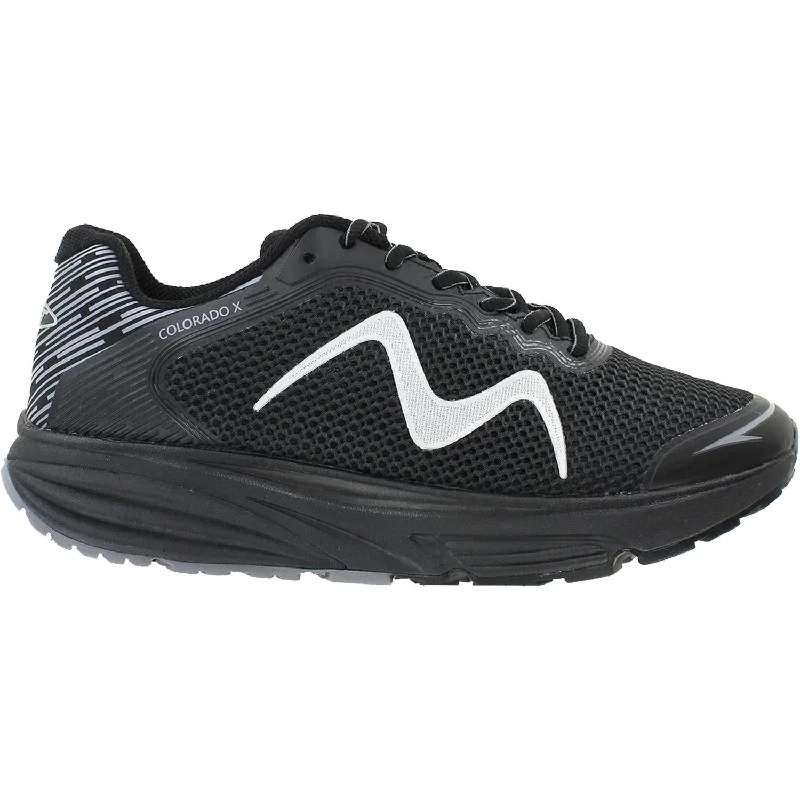 athletic shoes for women with speed lacing system for quick wear-Athletic shoes for speed runsMen's MBT Colorado X Black Mesh