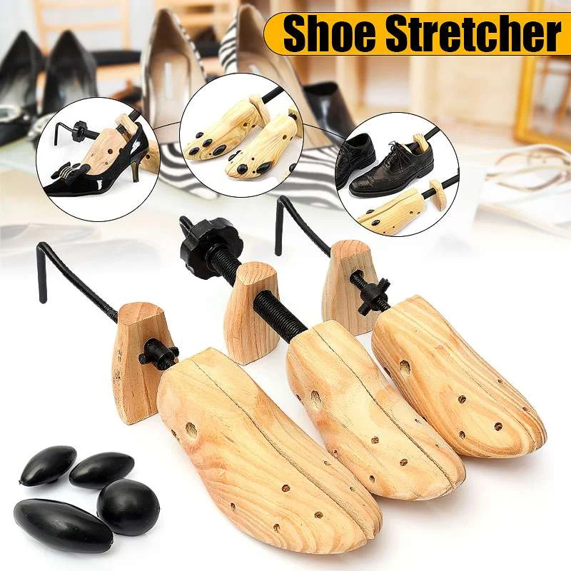 Trendy flats with neutral tones for versatile styling-Flats with leather fit-BSAID  Unisex 1pcs Shoe Stretcher Wooden Shoes Tree Shaper Rack,Wood Adjustable Flats Pumps Boots Expander Trees Size S/M/L