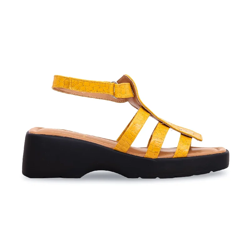 comfortable sandals for all-day wearYellow Formal Sandal PU0173