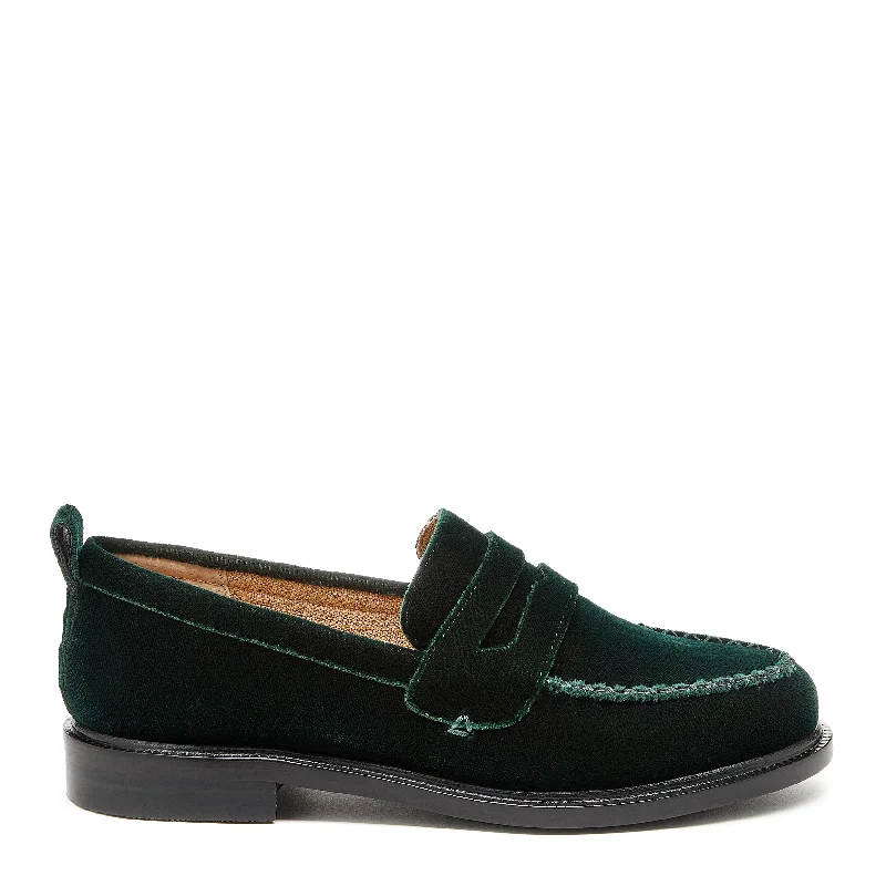 loafers with flexible design for all-day wearLoafers for Cold WeatherLens Dark Green Velvet Loafers