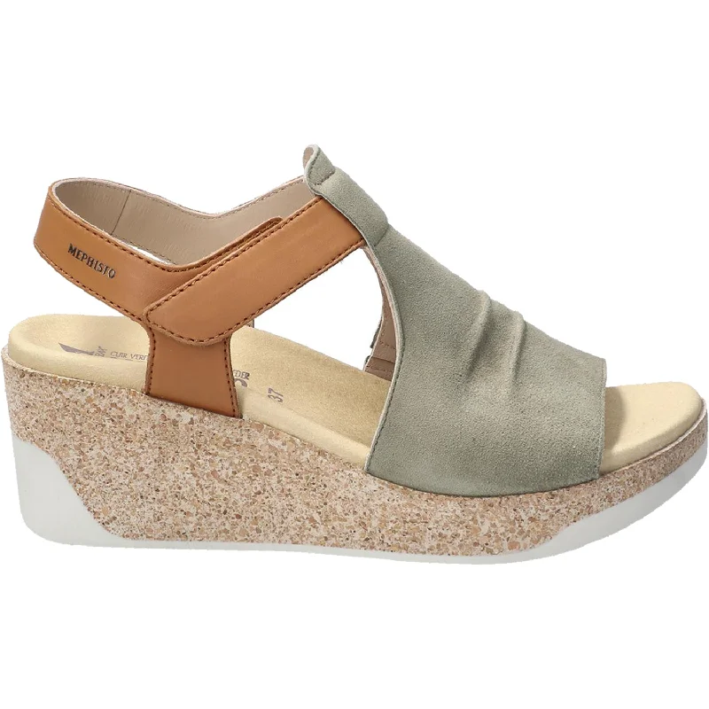 sandals for outdoor sporting eventsWomen's Mephisto Galiane Light Khaki Leather/Suede