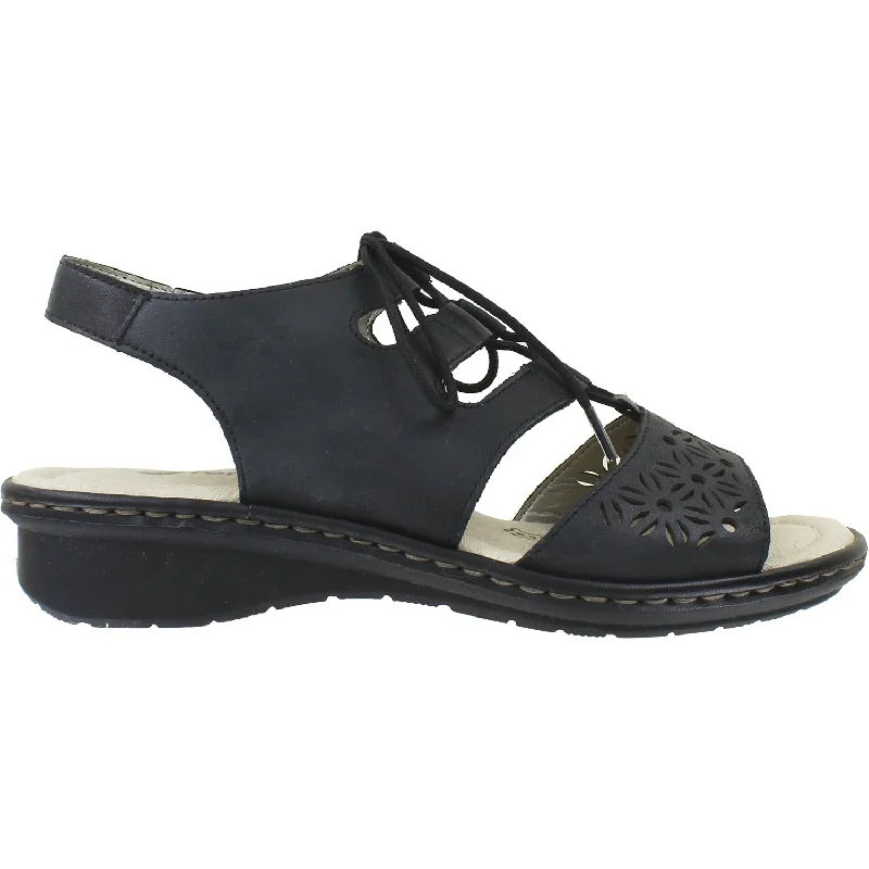 sandals with footbed designed for comfortWomen's Rieker D2758-01 Reanne 58 Black Leather